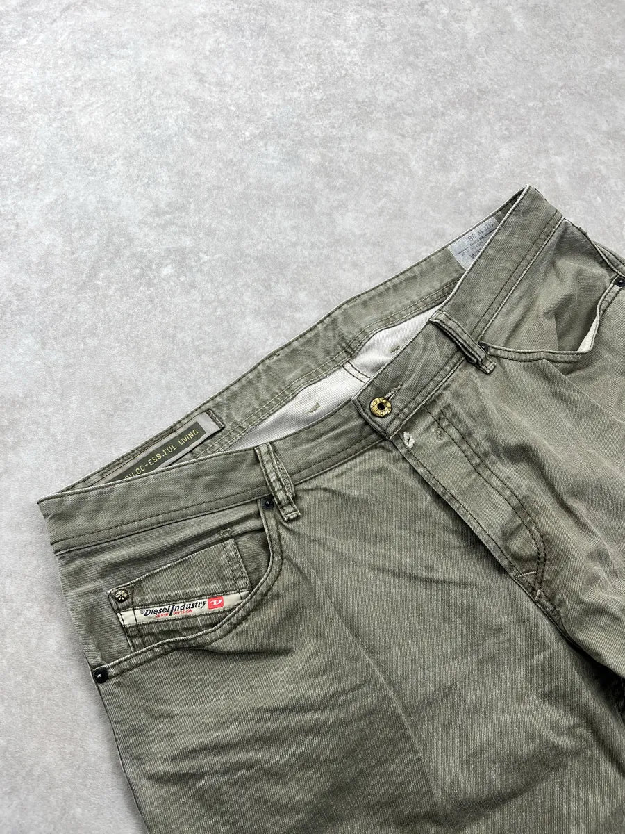 Diesel Waykee Washed Olive Denim Jeans hVUMcujQ 6
