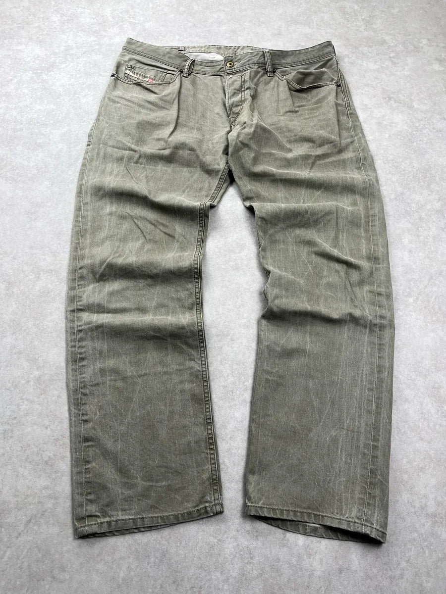 Diesel Waykee Washed Olive Denim Jeans hVUMcujQ 4