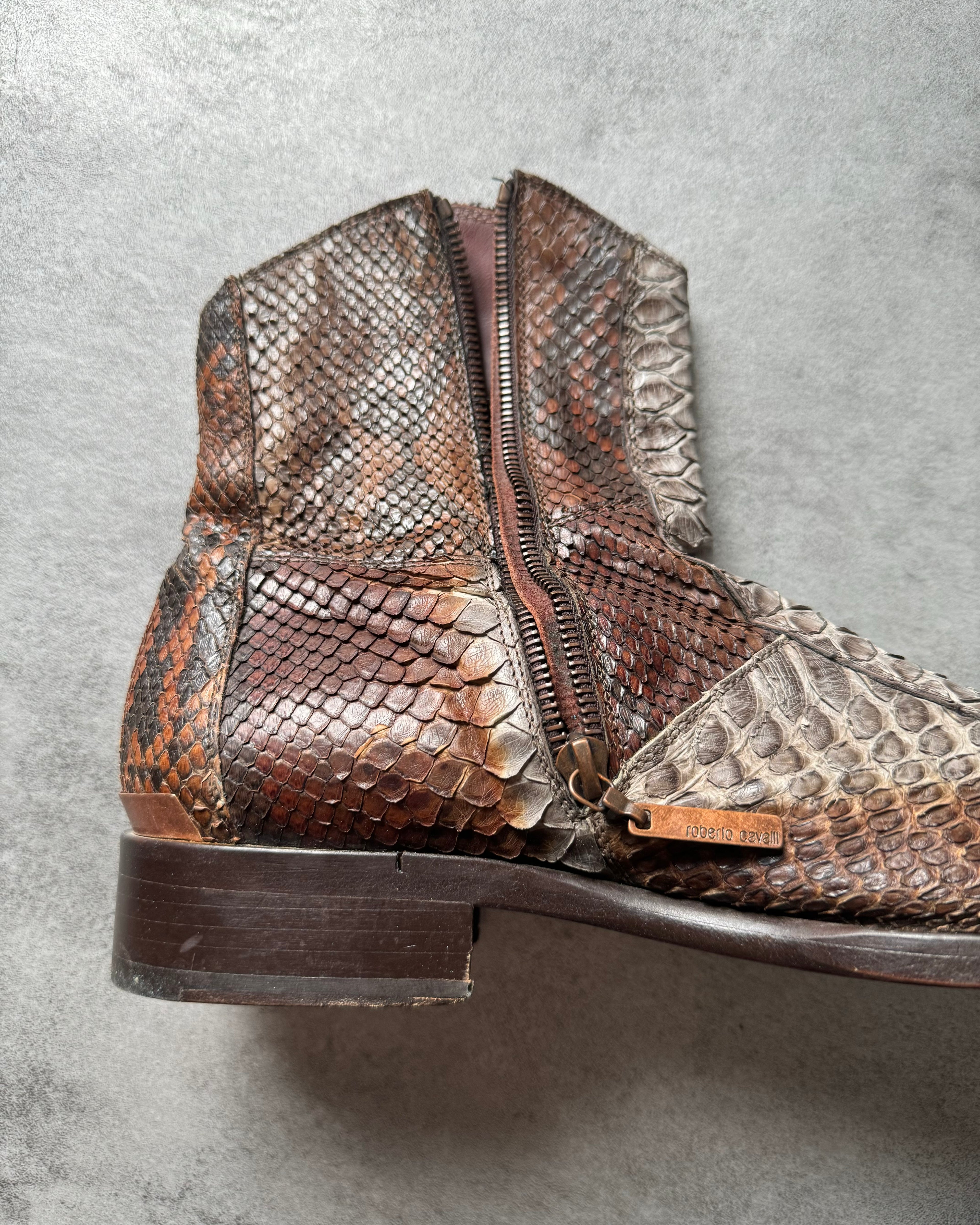 AW2003 Roberto Cavalli Python Leather Cow-Boy Boots  (42) - 12
