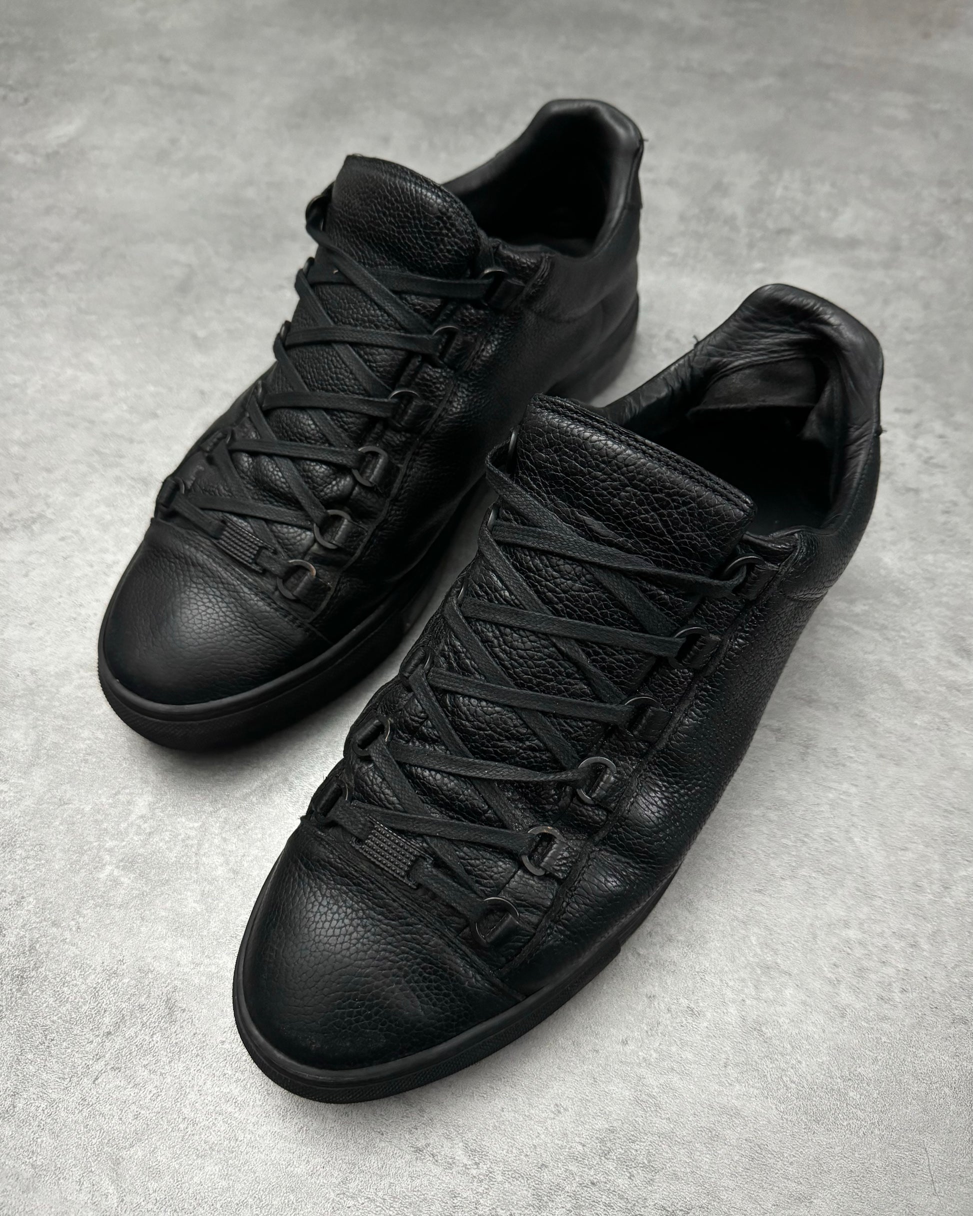 Balenciaga Arena Black Low Pure Leather Shoes (43) - 2