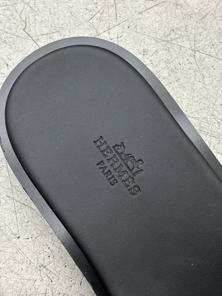 Hermès Olive Taupe Suede Kelly Lock Slide Sandals hZldmDvj 8