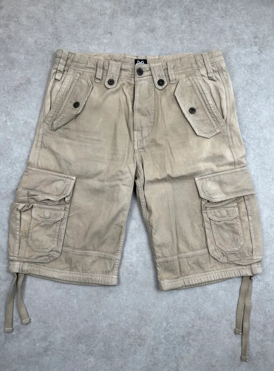 AW2004 Dolce & Gabbana Sand Beige Multi-Pocket Hem Shorts haXKXRCr 0