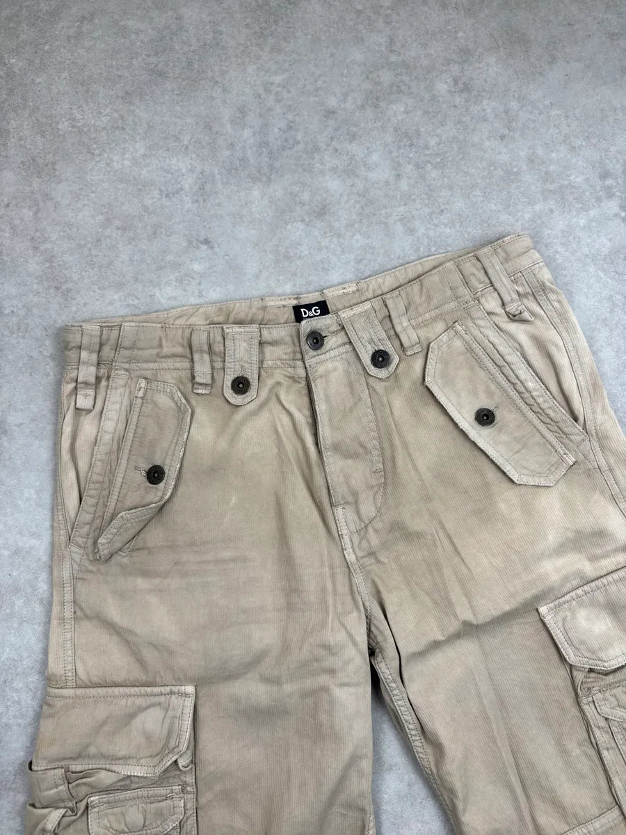 AW2004 Dolce & Gabbana Sand Beige Multi-Pocket Hem Shorts haXKXRCr 7