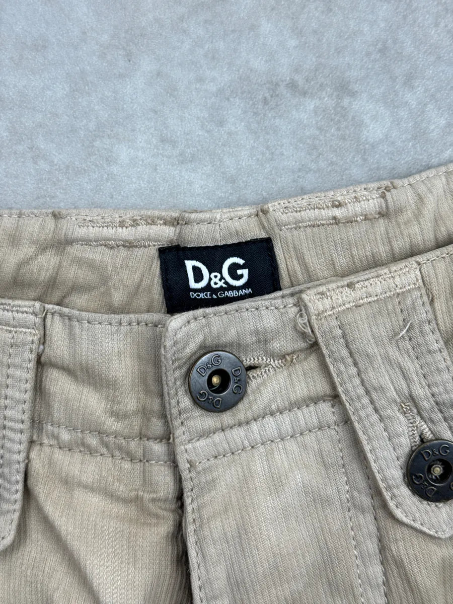 AW2004 Dolce & Gabbana Sand Beige Multi-Pocket Hem Shorts haXKXRCr 11