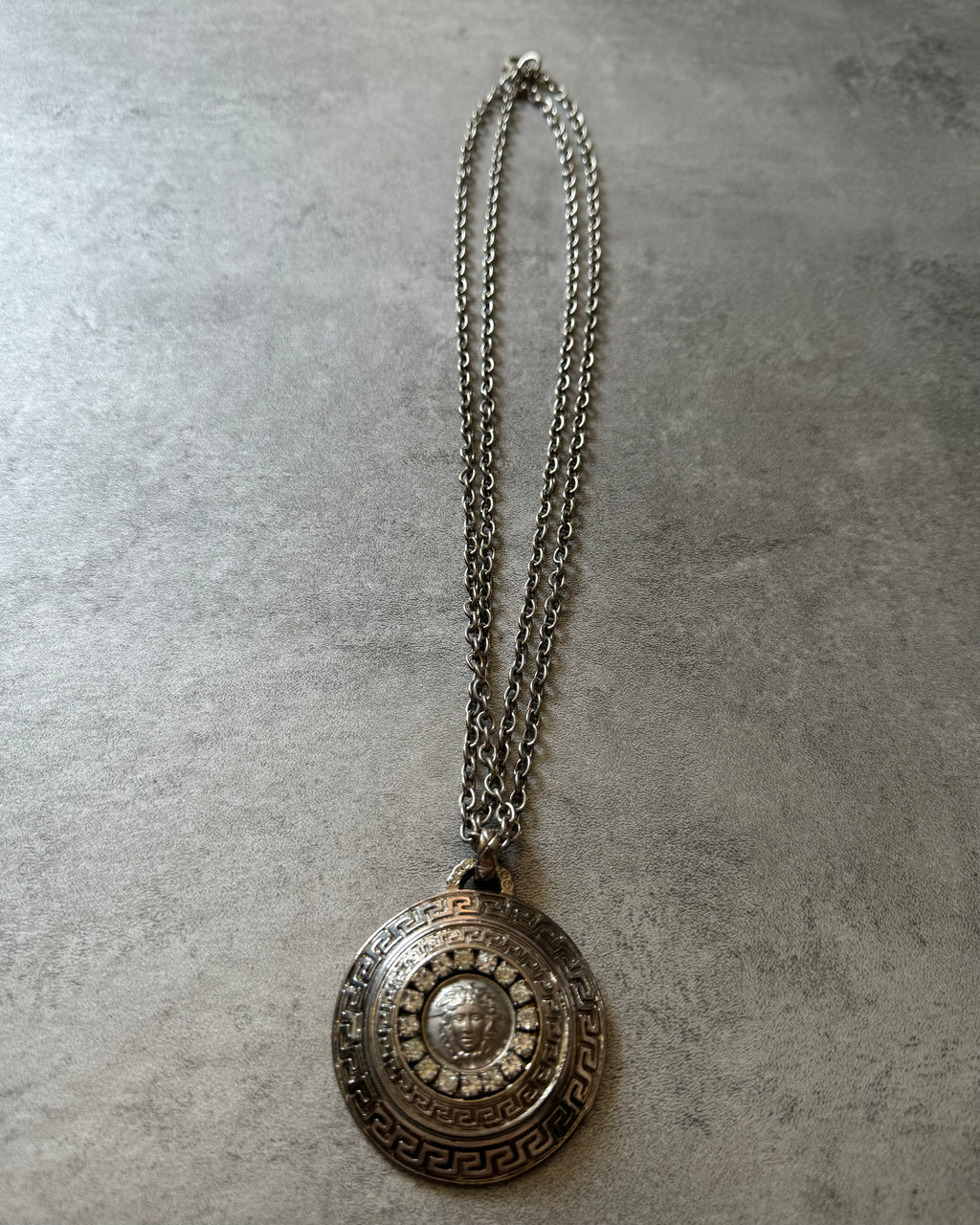 Gianni Versace La Medusa Silver Tone Necklace  (OS) - 3