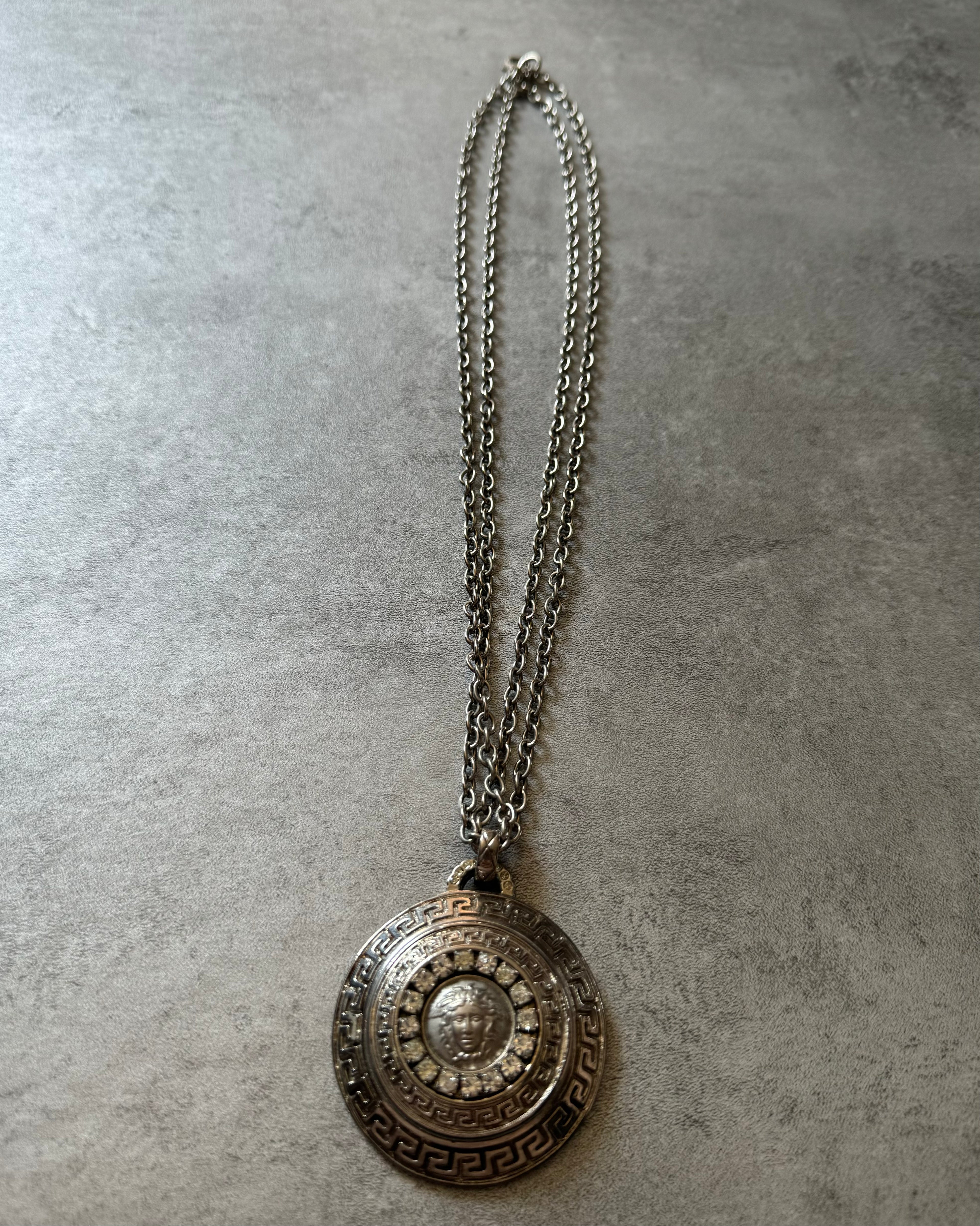 Gianni Versace La Medusa Silver Tone Necklace  (OS) - 3