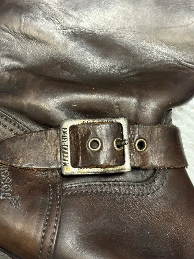 Harley Davidson Brown Ankle Leather Boots ijcbjUM 3