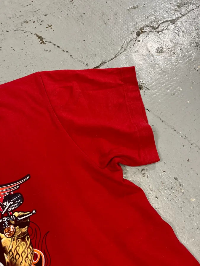 Harley Davidson Comics Red Biker T-Shirt JoYEypE 5