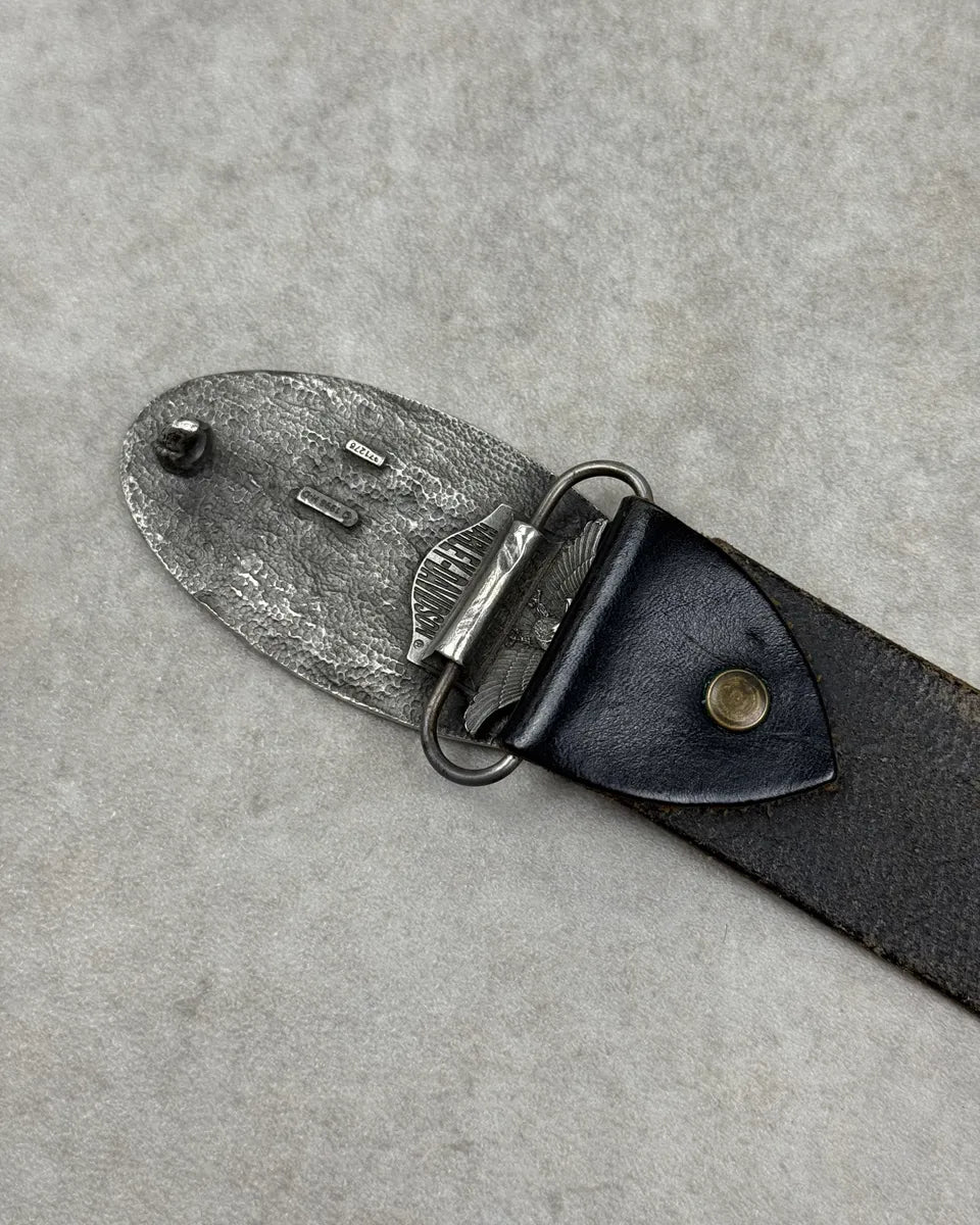 Harley Davidson Fire Motar Buckle Black Leather Belt cgaFdqE 6