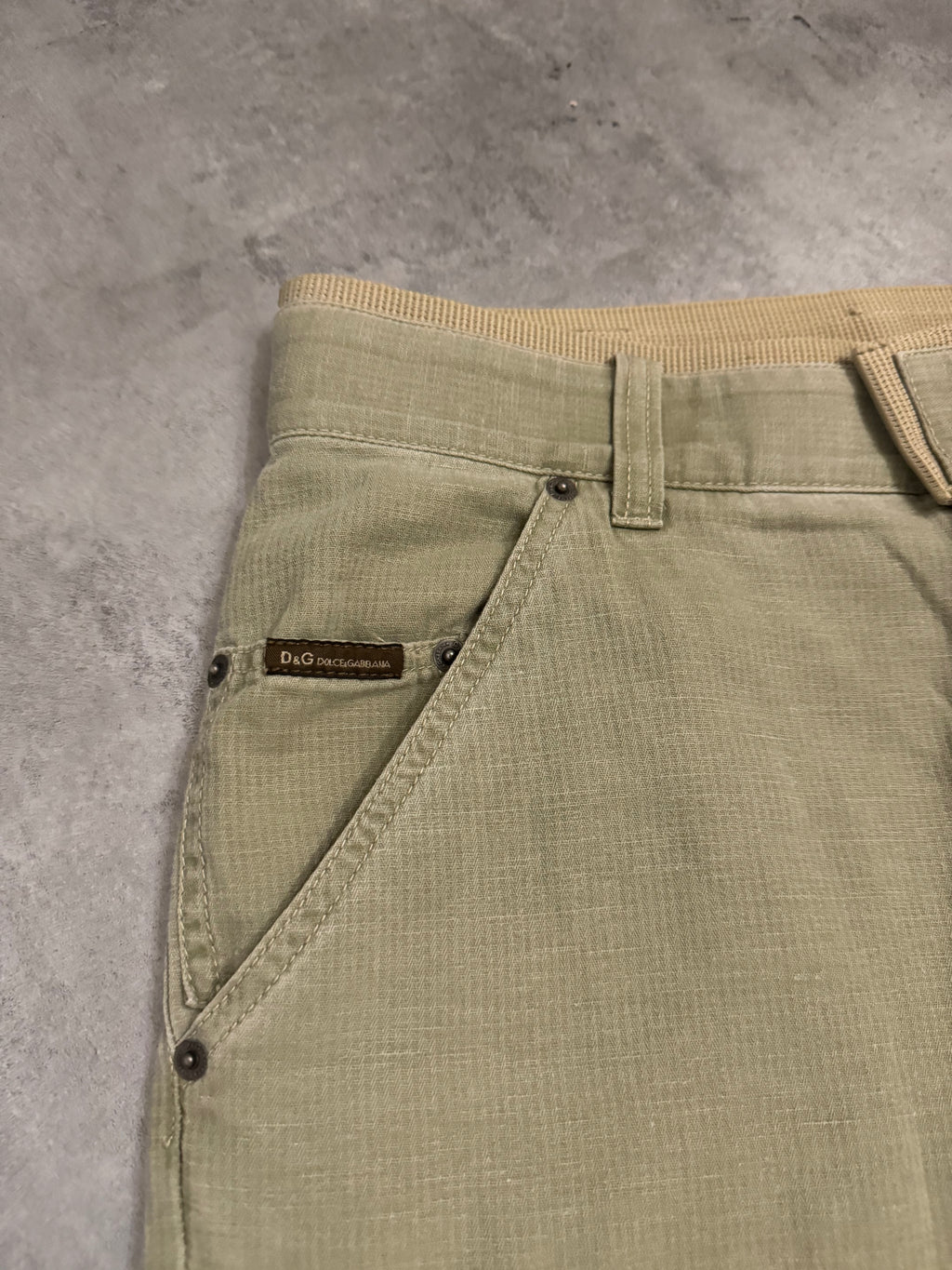 SS2005 Dolce & Gabbana Utilitarian Naval Green Cargo Pants (M) - 7