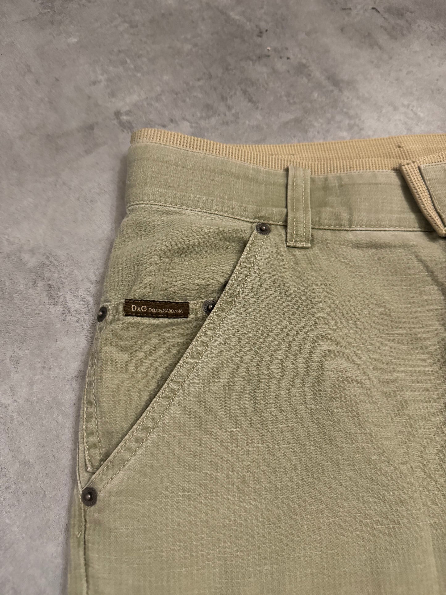 SS2005 Dolce & Gabbana Utilitarian Naval Green Cargo Pants (M) - 7