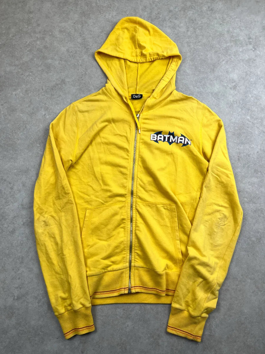AW2005 Dolce & Gabbana Yellow Batman Graphic Zip-Up Hoodie heeSTFlA 2
