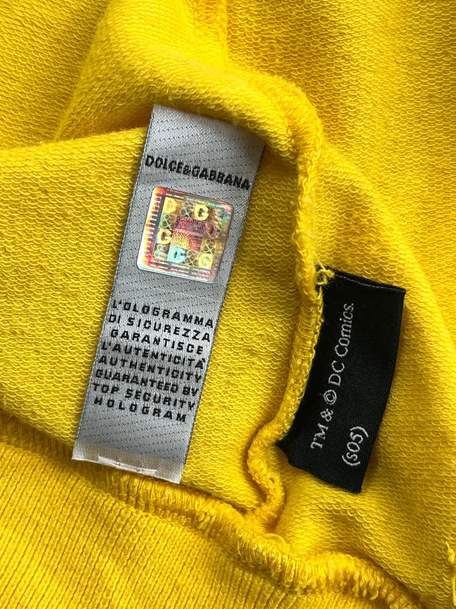 AW2005 Dolce & Gabbana Yellow Batman Graphic Zip-Up Hoodie heeSTFlA 13