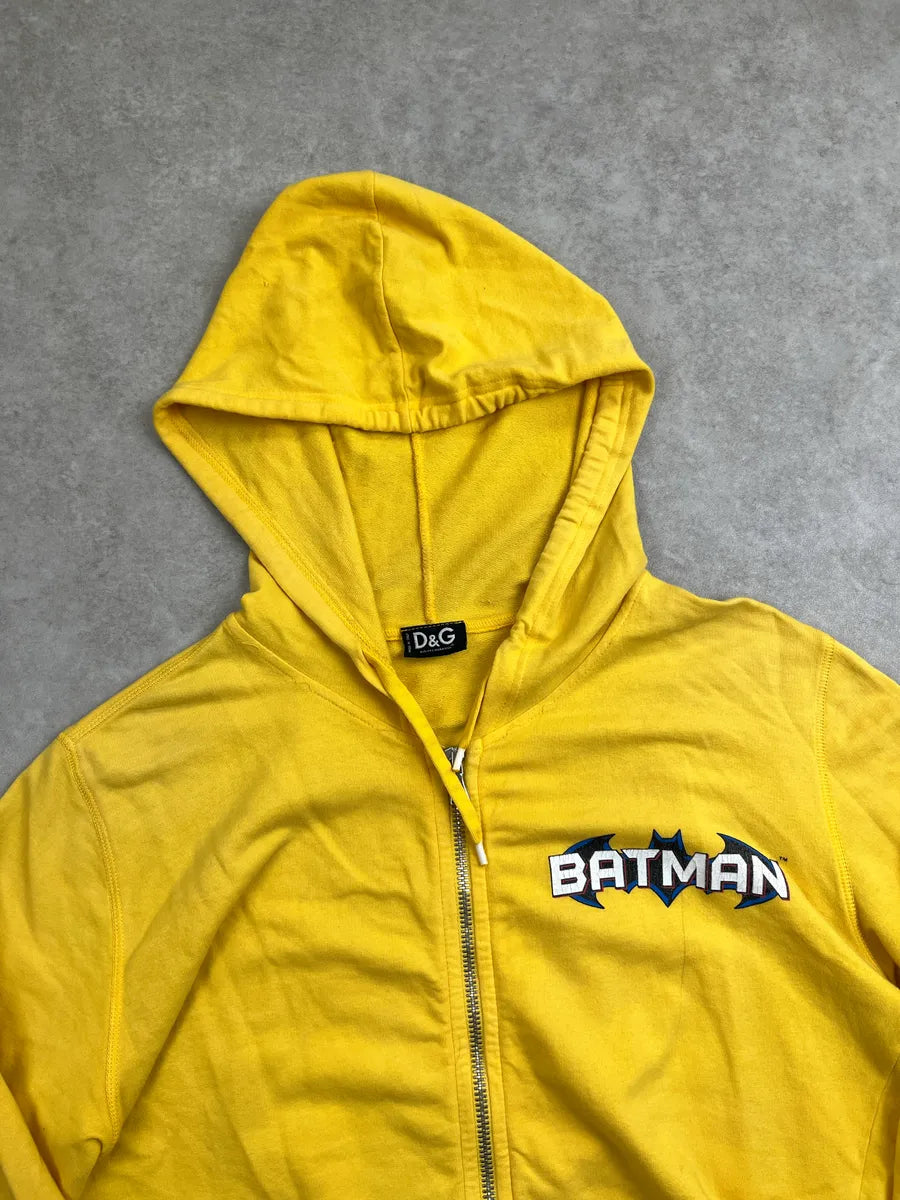 AW2005 Dolce & Gabbana Yellow Batman Graphic Zip-Up Hoodie heeSTFlA 6
