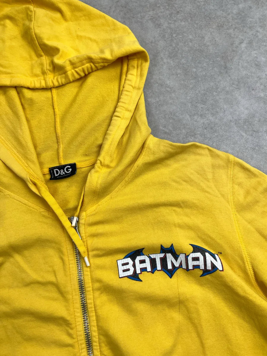 AW2005 Dolce & Gabbana Yellow Batman Graphic Zip-Up Hoodie heeSTFlA 9