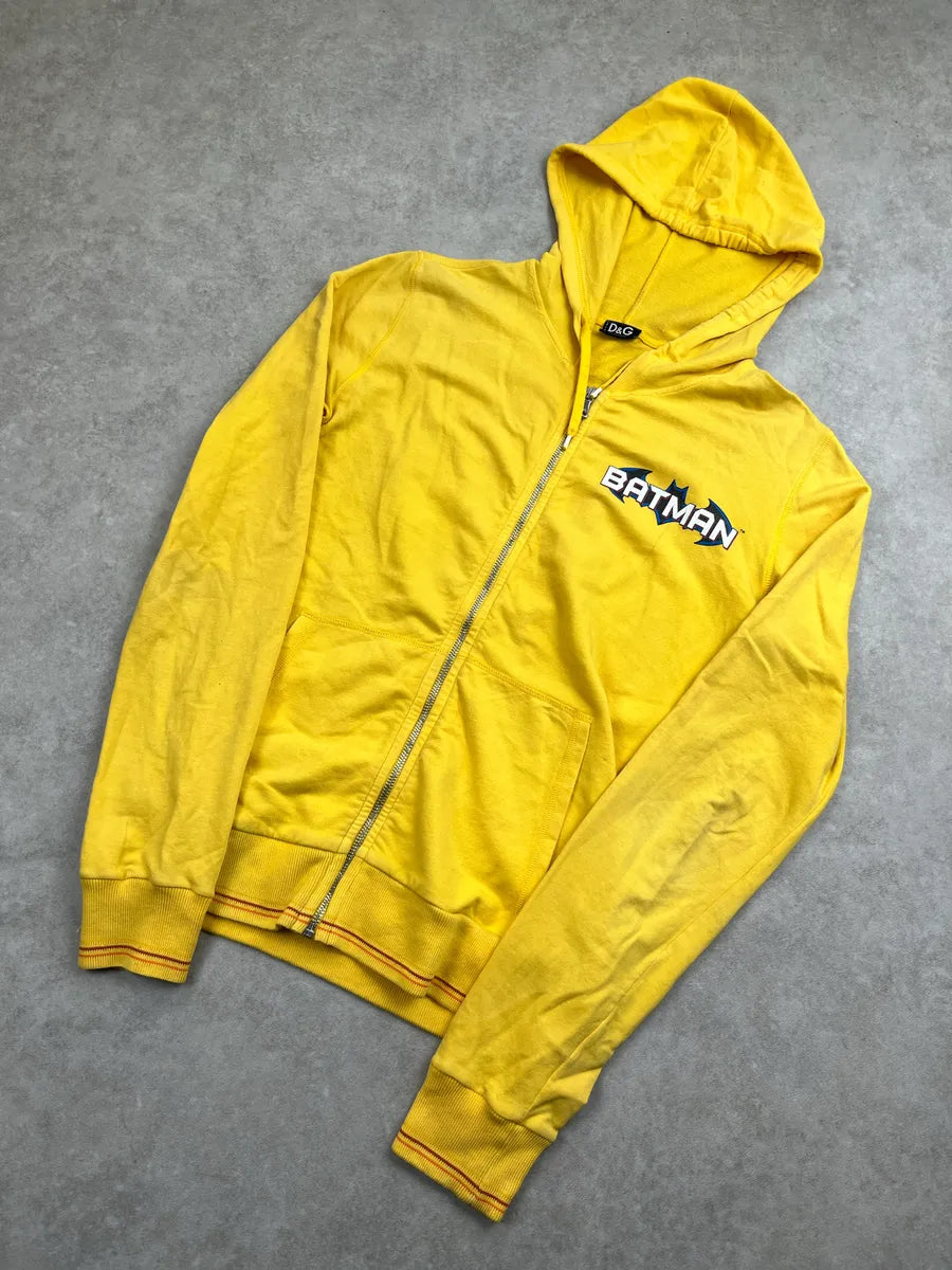 AW2005 Dolce & Gabbana Yellow Batman Graphic Zip-Up Hoodie heeSTFlA 5