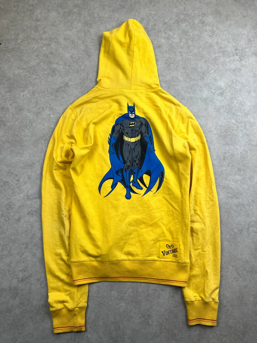 AW2005 Dolce & Gabbana Yellow Batman Graphic Zip-Up Hoodie heeSTFlA 3