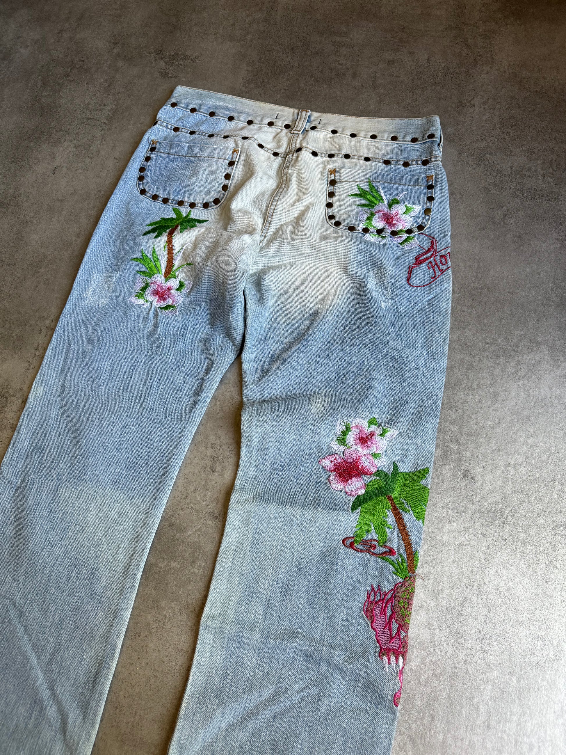 SS2006 Dolce & Gabbana Honolulu Embroidered Denim (M) - 4