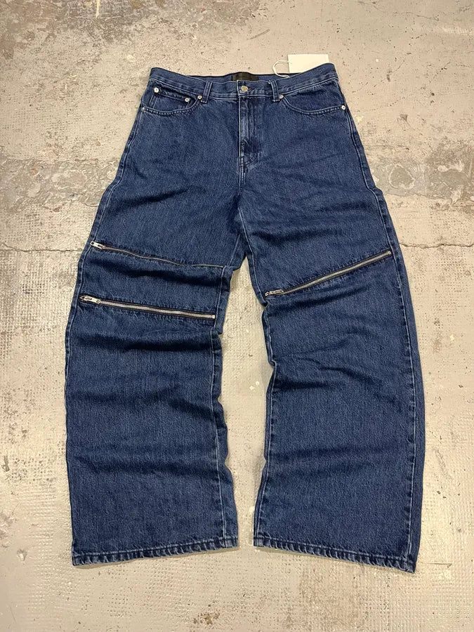 Helmut Lang 3-Zips Navy Denim Jeans XghsqHW 1