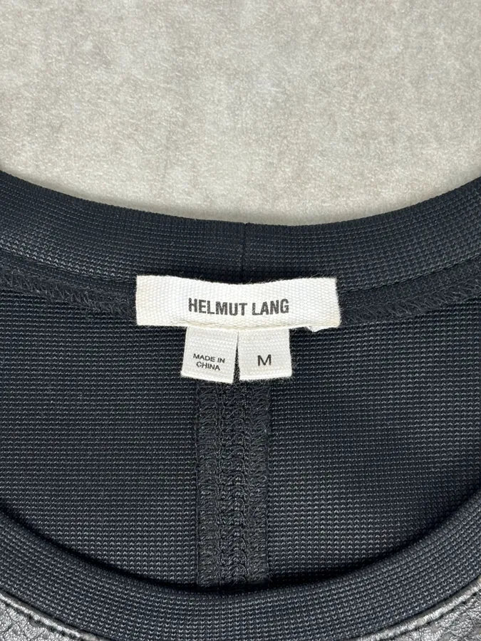 Helmut Lang Black Python Effect Leather Textured Sweater RSsqkjF 6