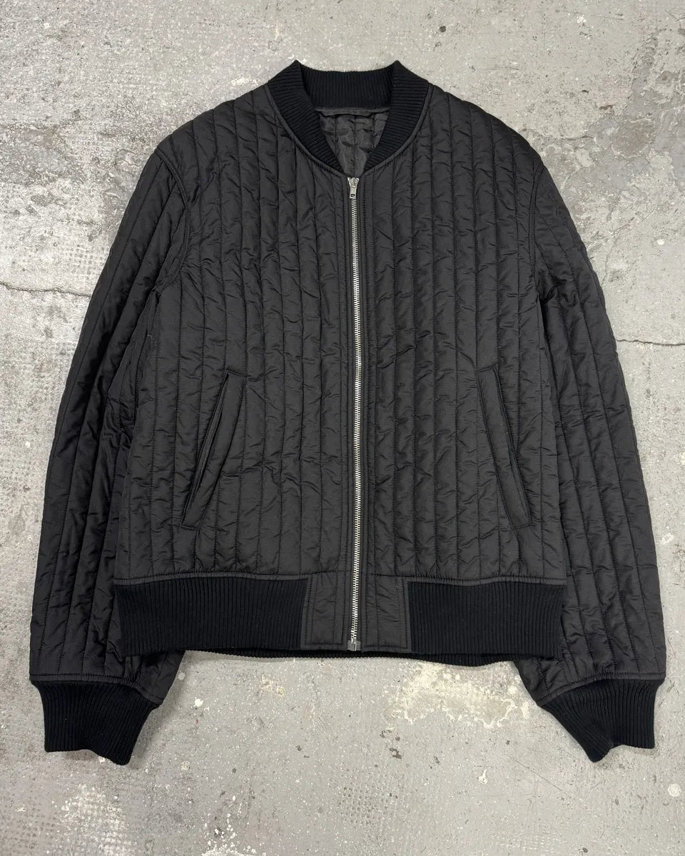Helmut Lang Black Quilted Bomber Jacket (L) 1