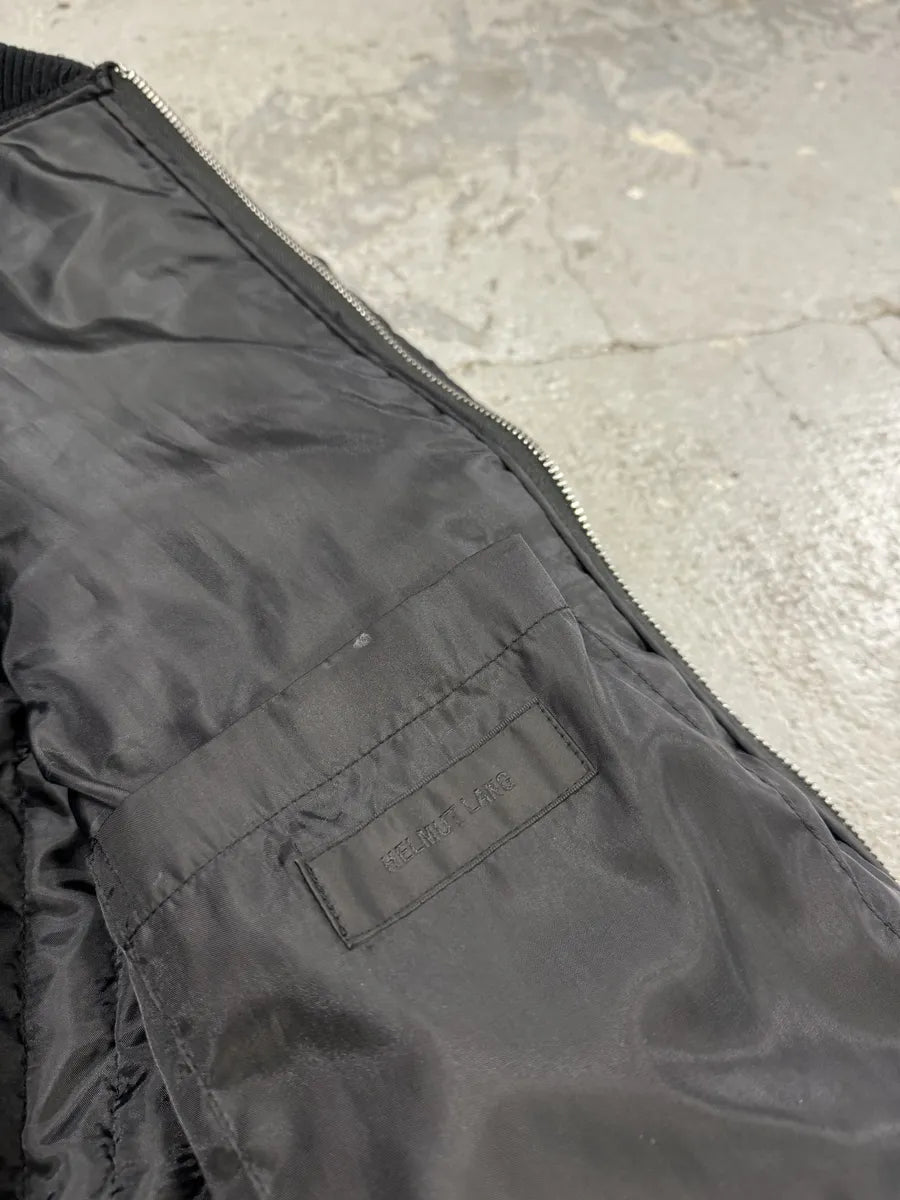 Helmut Lang Black Quilted Bomber Jacket (L) 10