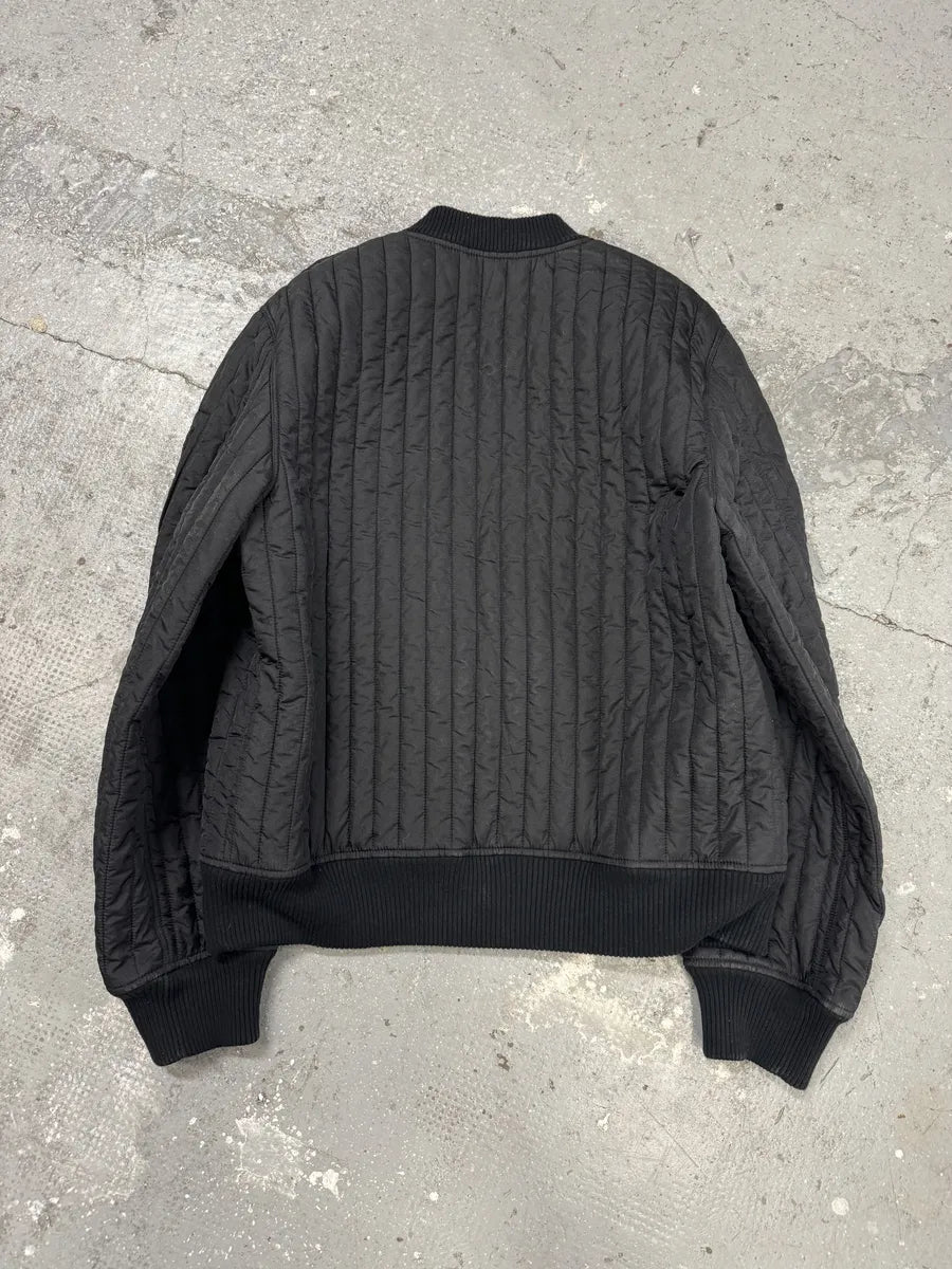 Helmut Lang Black Quilted Bomber Jacket (L) 2