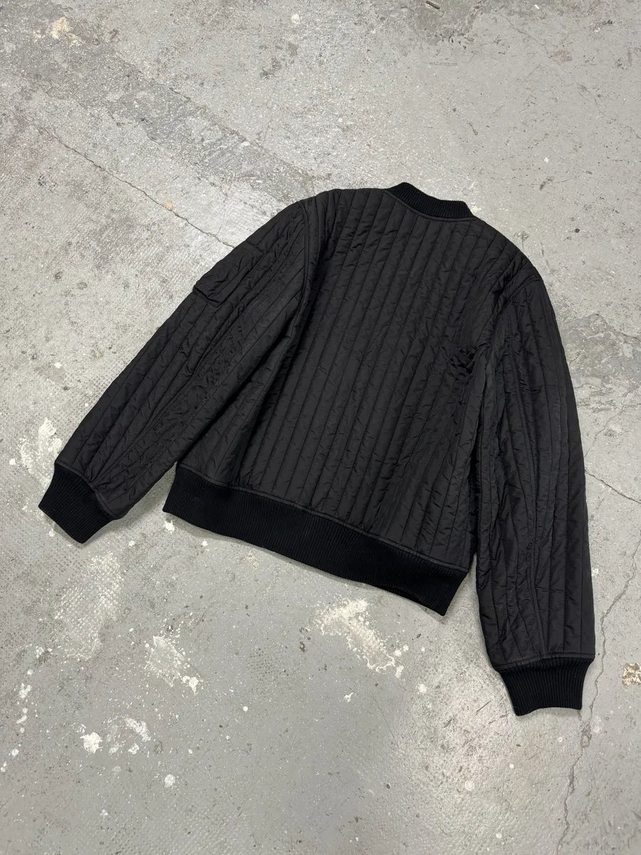 Helmut Lang Black Quilted Bomber Jacket (L) 4