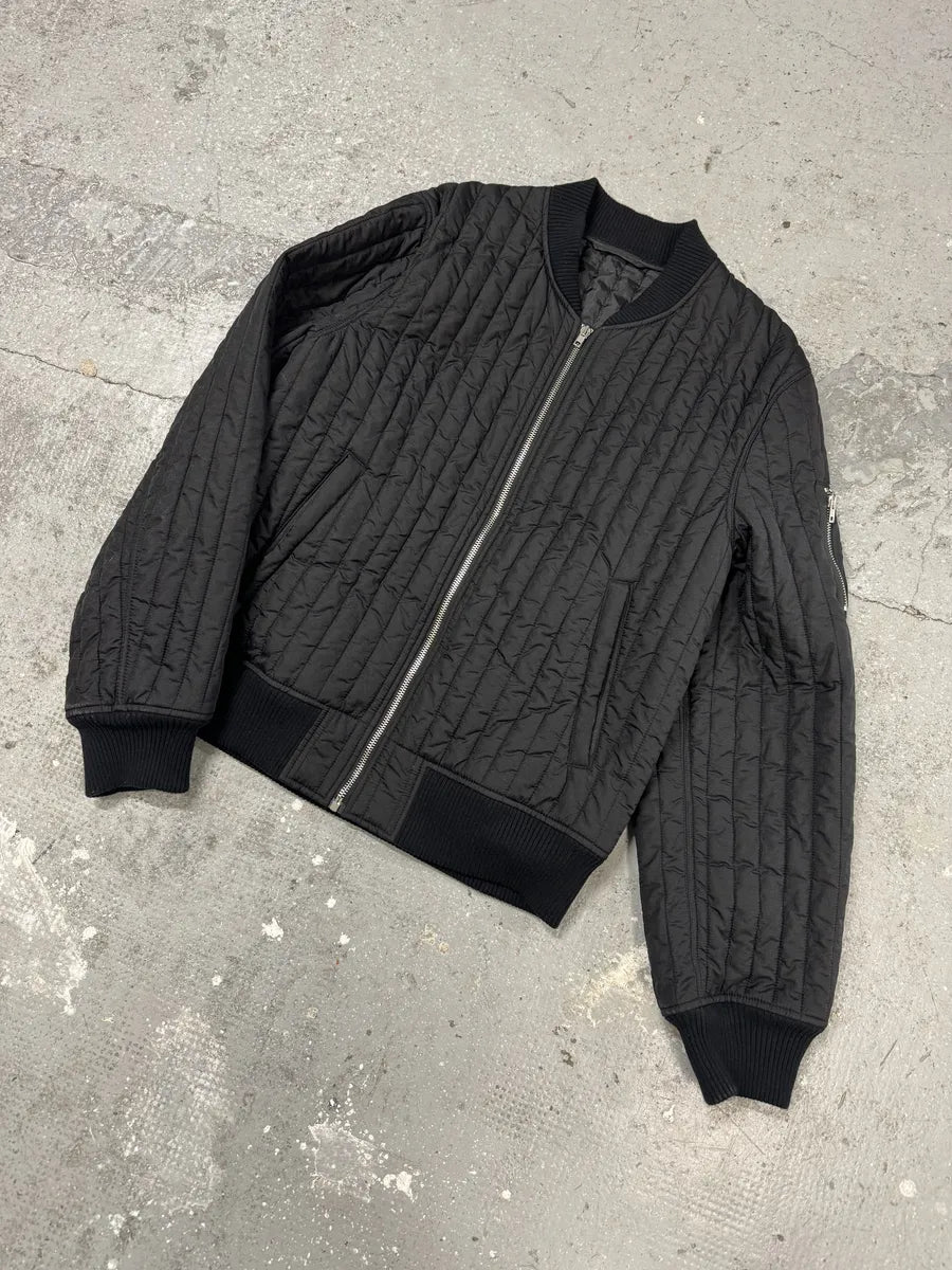 Helmut Lang Black Quilted Bomber Jacket (L) 7