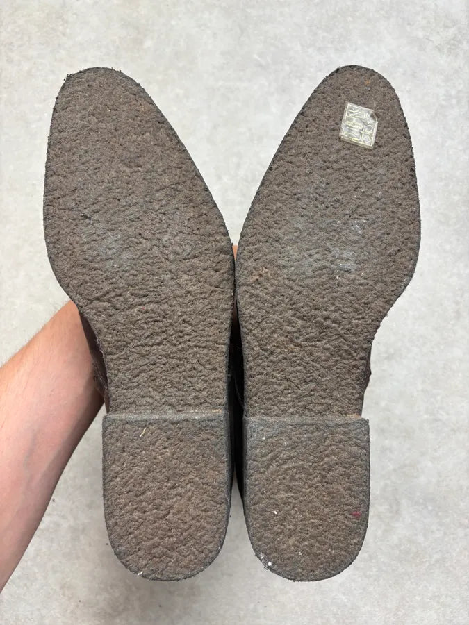 Helmut Lang Brown Suede Leather Ankle Boots yPCVcgl 7