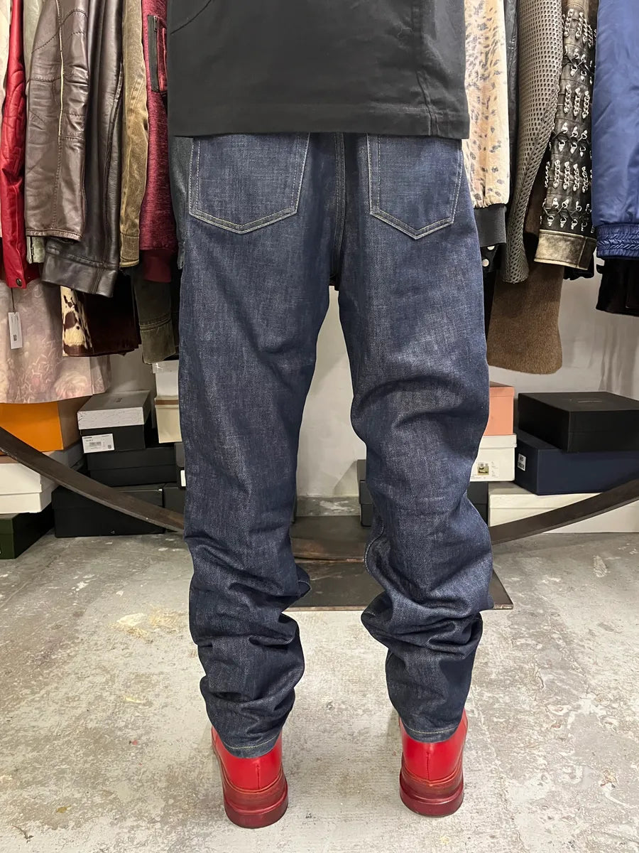2000s Helmut Lang Brut Navy Denim Jeans WqFAHfL 1