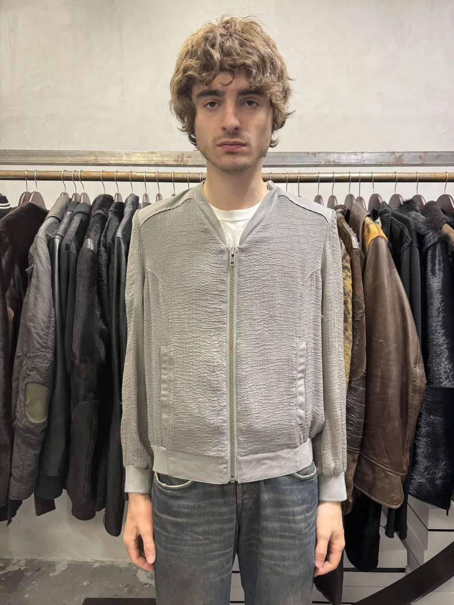 Helmut Lang Concrete Raw Grey Bomber Jacket (L) EThFWCU 1