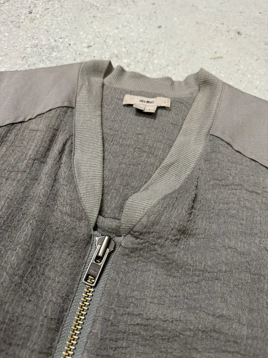 Helmut Lang Concrete Raw Grey Bomber Jacket (L) EThFWCU 12