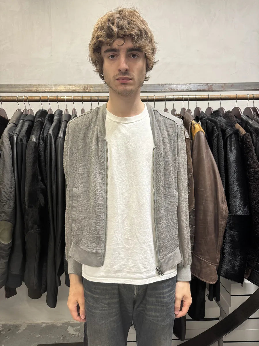 Helmut Lang Concrete Raw Grey Bomber Jacket (L) EThFWCU 3