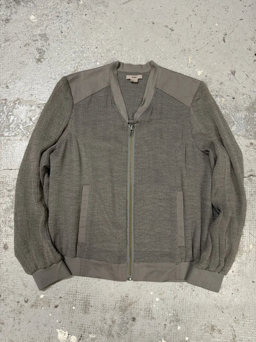 Helmut Lang Concrete Raw Grey Bomber Jacket (L) EThFWCU 5