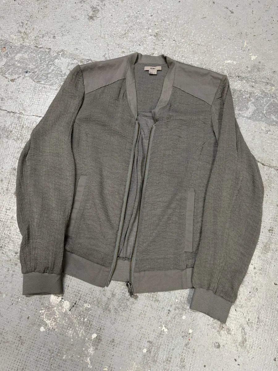 Helmut Lang Concrete Raw Grey Bomber Jacket (L) EThFWCU 6