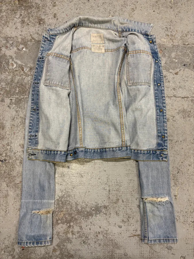 1990s Helmut Lang Blue Denim Distressed Jacket XiAxeNZ 4