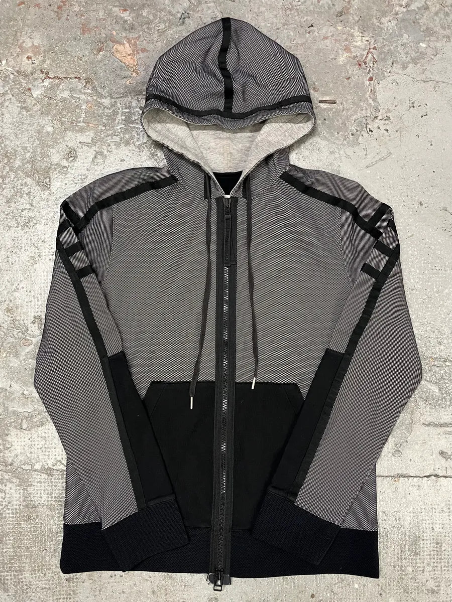Helmut Lang Grey Black Lined Zipped Hoodie (L/XL) mEAeLUe 0