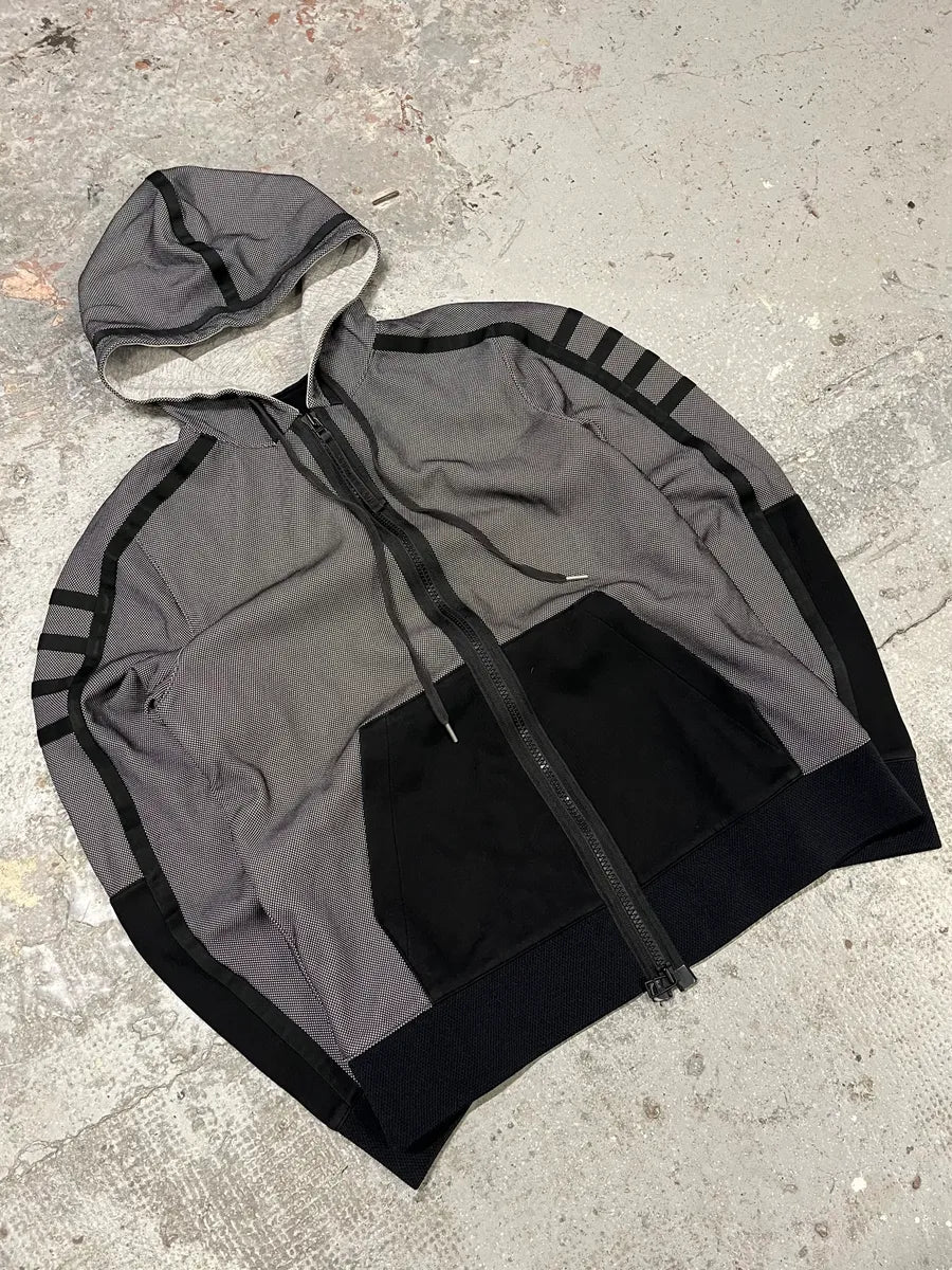 Helmut Lang Grey Black Lined Zipped Hoodie (L/XL) mEAeLUe 3