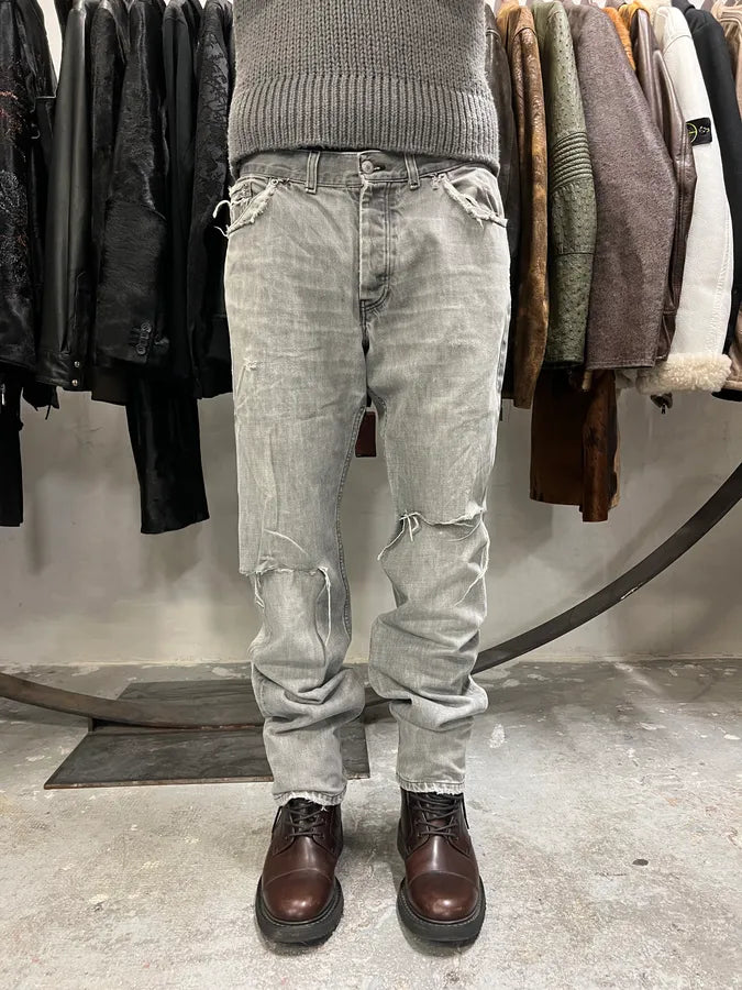 Helmut Lang Grey Distressed Jeans (L) 1
