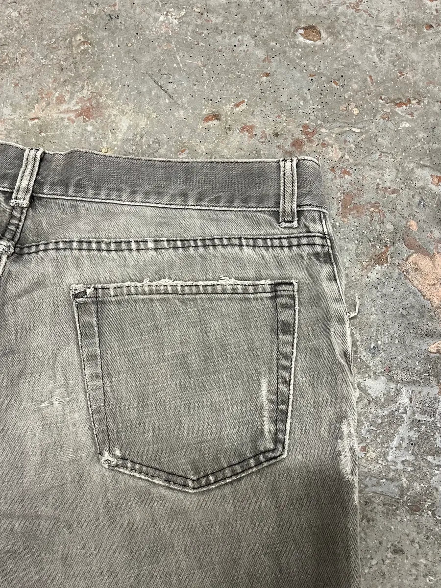 Helmut Lang Grey Distressed Jeans (L) 6