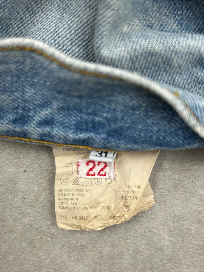 AW2000 Helmut Lang Light Blue Denim Distressed Shorts OMPMBUh 10