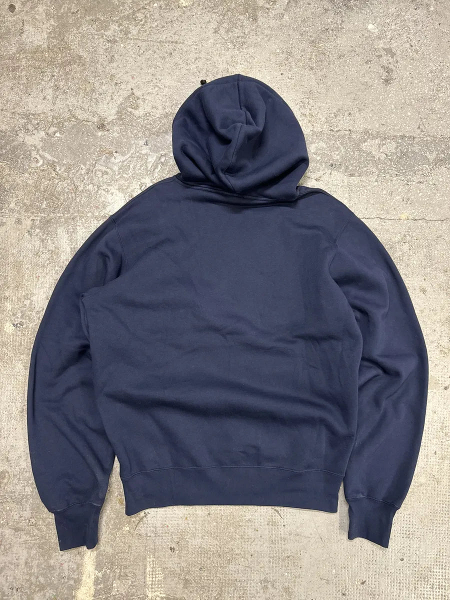 Helmut Lang Navy Simple Buttoned Hoodie (M) 1