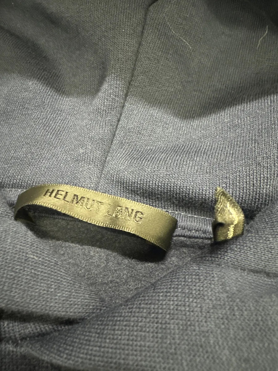 Helmut Lang Navy Simple Buttoned Hoodie (M) 2