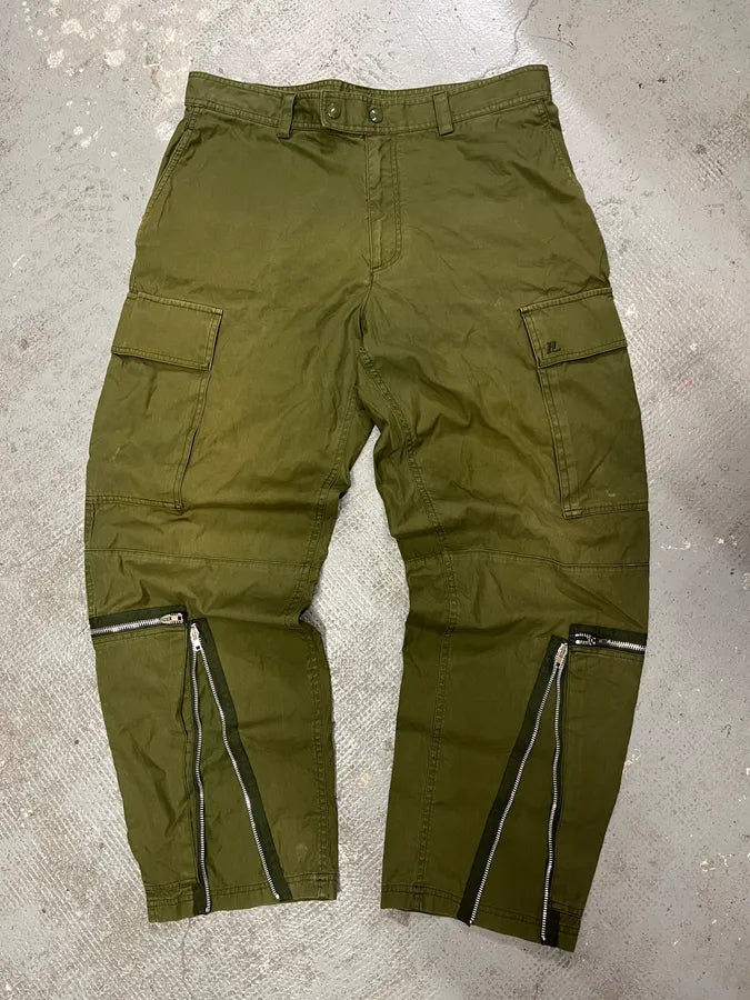 Helmut Lang Olive Military Multi Zips Cargo Pants (L) eMKjsHc 1