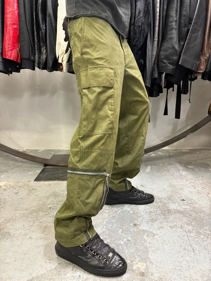 Helmut Lang Olive Military Multi Zips Cargo Pants (L) eMKjsHc 2
