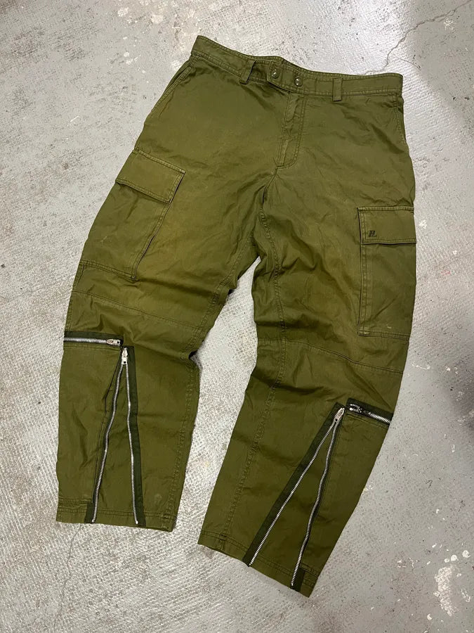 Helmut Lang Olive Military Multi Zips Cargo Pants (L) eMKjsHc 4