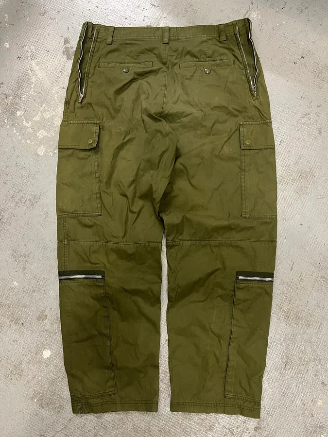 Helmut Lang Olive Military Multi Zips Cargo Pants (L) eMKjsHc 6
