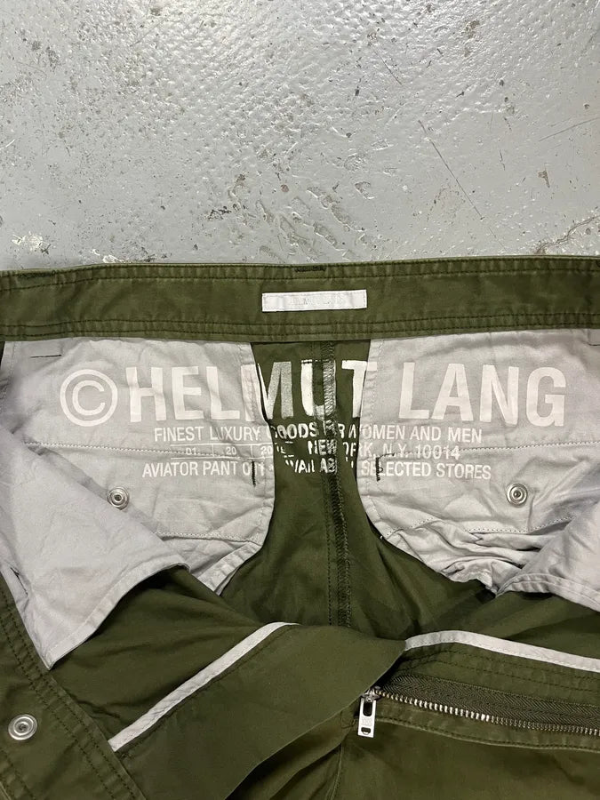 Helmut Lang Olive Military Multi Zips Cargo Pants (L) eMKjsHc 8