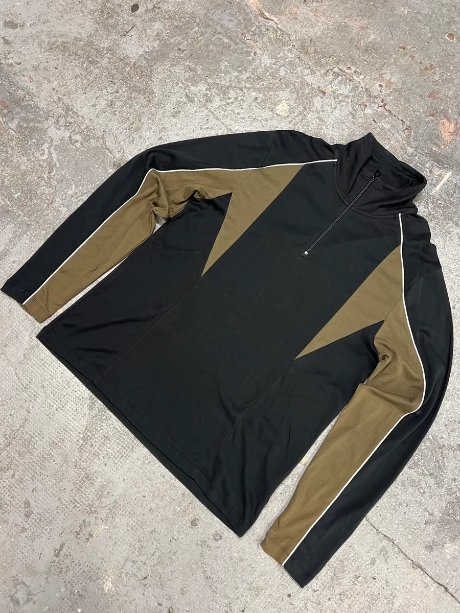 Helmut Lang Quarter Zip Black & Brown Sweater (M) 1